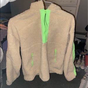 Forever 21 Teddy Hoodie With Neon Detail